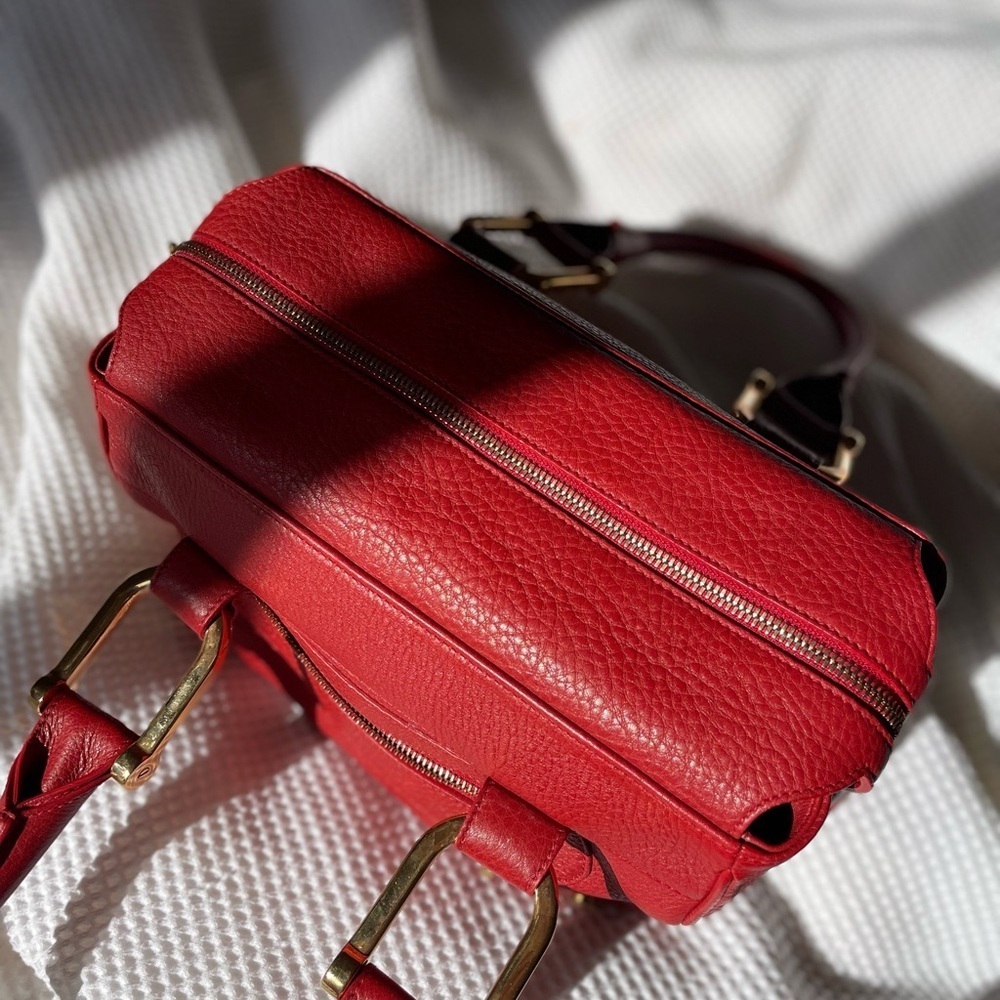 Chopard Red Satchel with Gold Accents NWOT - Picture 6 of 15